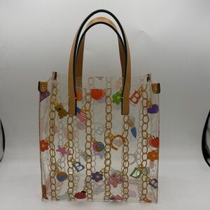DOONEY & BOURKE Alphabet Charms Clear Bag purse tote leather rare retro Y2K 2000